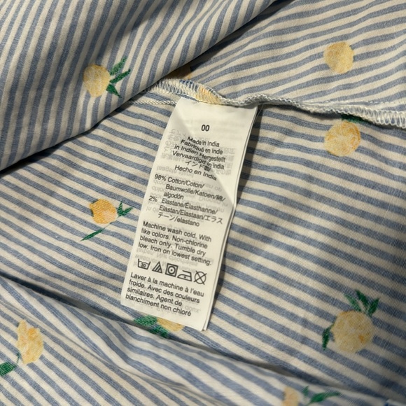 Blue and white, lemon printed J.Crew summer dress Size 00 - Picture 4 of 6